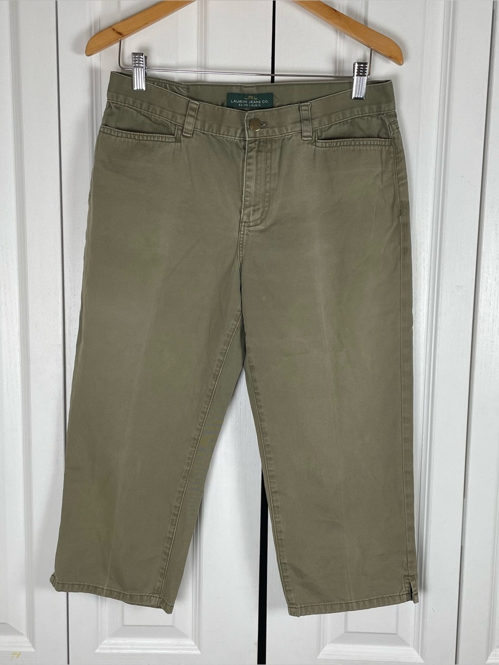 Lauren Ralph Lauren Classic Midcalf Capri Pants Women’s 6 Green Cotton Casual
